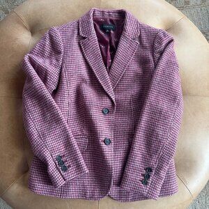 Pink Houndstooth Wool Blazer • Romantic Academia • Parisian Tailoring, Women's 6